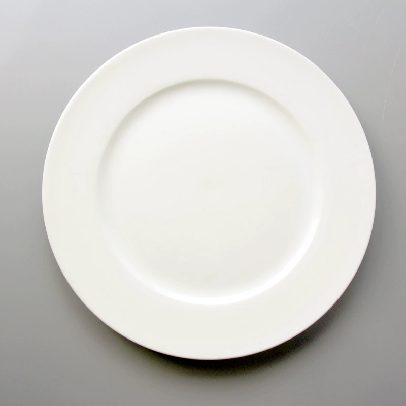 White ceramic dinner plate, custom-made