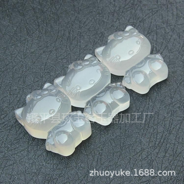 生中継は天然の白玉髄ドラえもんkt猫ペンダント氷白玉髄子猫玉器卸売りを提供します。|undefined