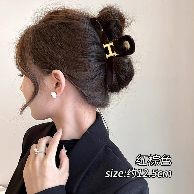 黑色头发抓夹女高级感2025新款发夹后脑勺盘发大号发量大鲨鱼夹子|undefined