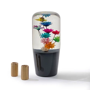 Small Chrysanthemum Bulb-Shaped Resin with Flower Crystal Gear Head Bulb Style Colorfulful Small Chrysanthemum Crystal Gear Lever