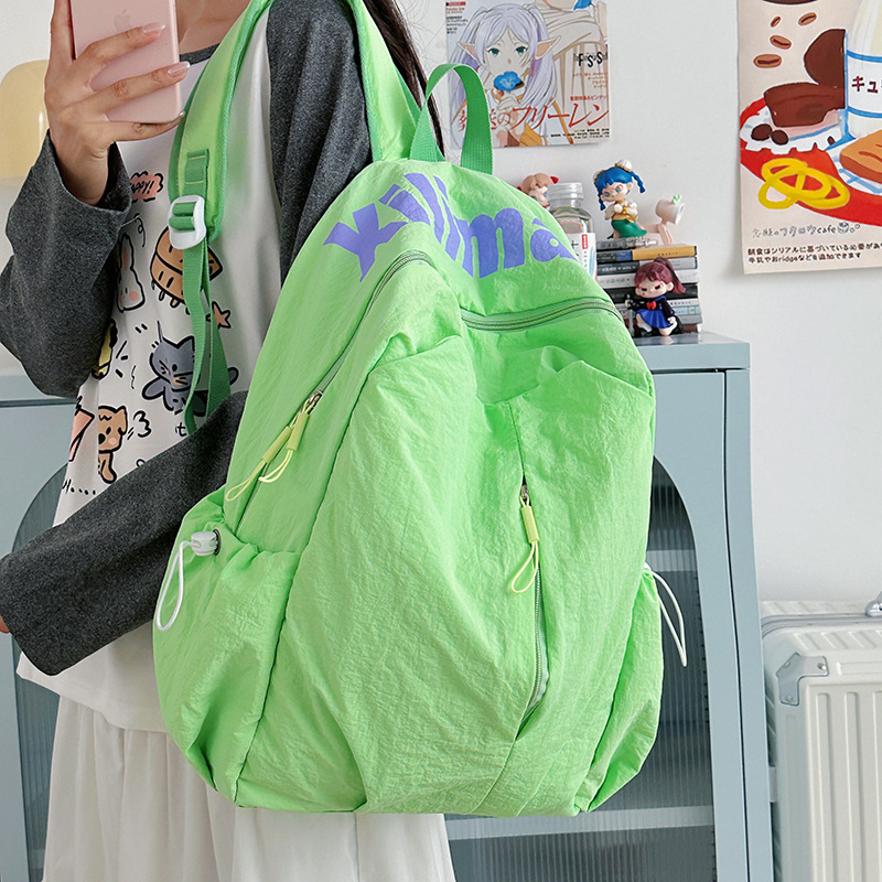 Cross-Border Trendy Cool Backpack Couple Style Korean Version High-Value Backpack Versatile Casual Backpack High School College Student Bag