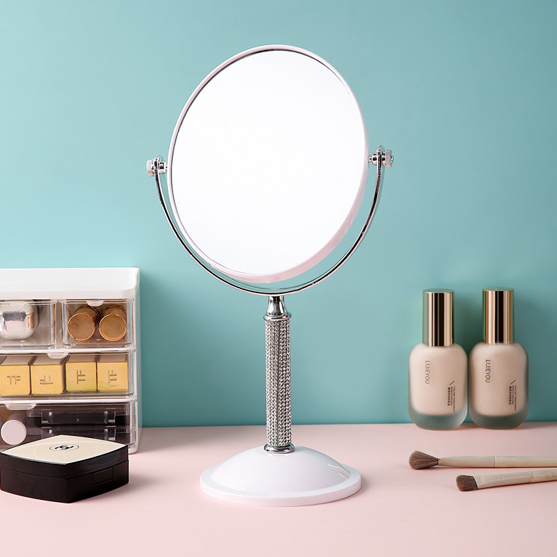 Escritorio europeo galvanizado de doble cara espejo de maquillaje ampliado escritorio simple梳妆台 espejo de dormitorio niñas
