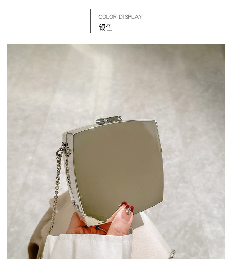 2025 New acrylic bag, square box bag, single-shoulder crossbody chain, women's makeup bag, fashionable cross-border clutch undefined