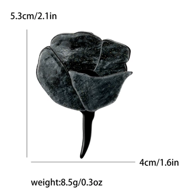 Yaxa sancaqları Rose Brooch Simple All-match - grey-4325-gy