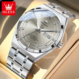 Oris Brand New Olevs Digital Disc Fully Automatic Mechanical Men's Watch Middle-Aged and Elderly Waterproof Luminous Mechanical Watch
