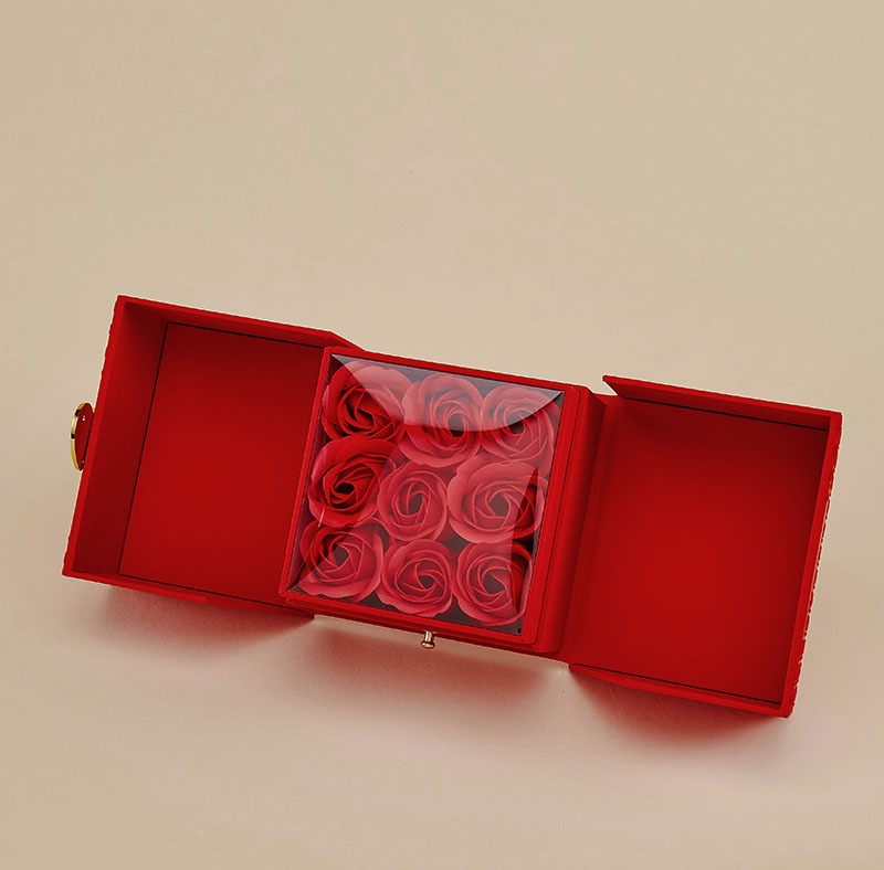 Date Occasion Soap Flower Material 1 Piece Soap Flower Elegant Date Heart Shape Jewelry Boxes