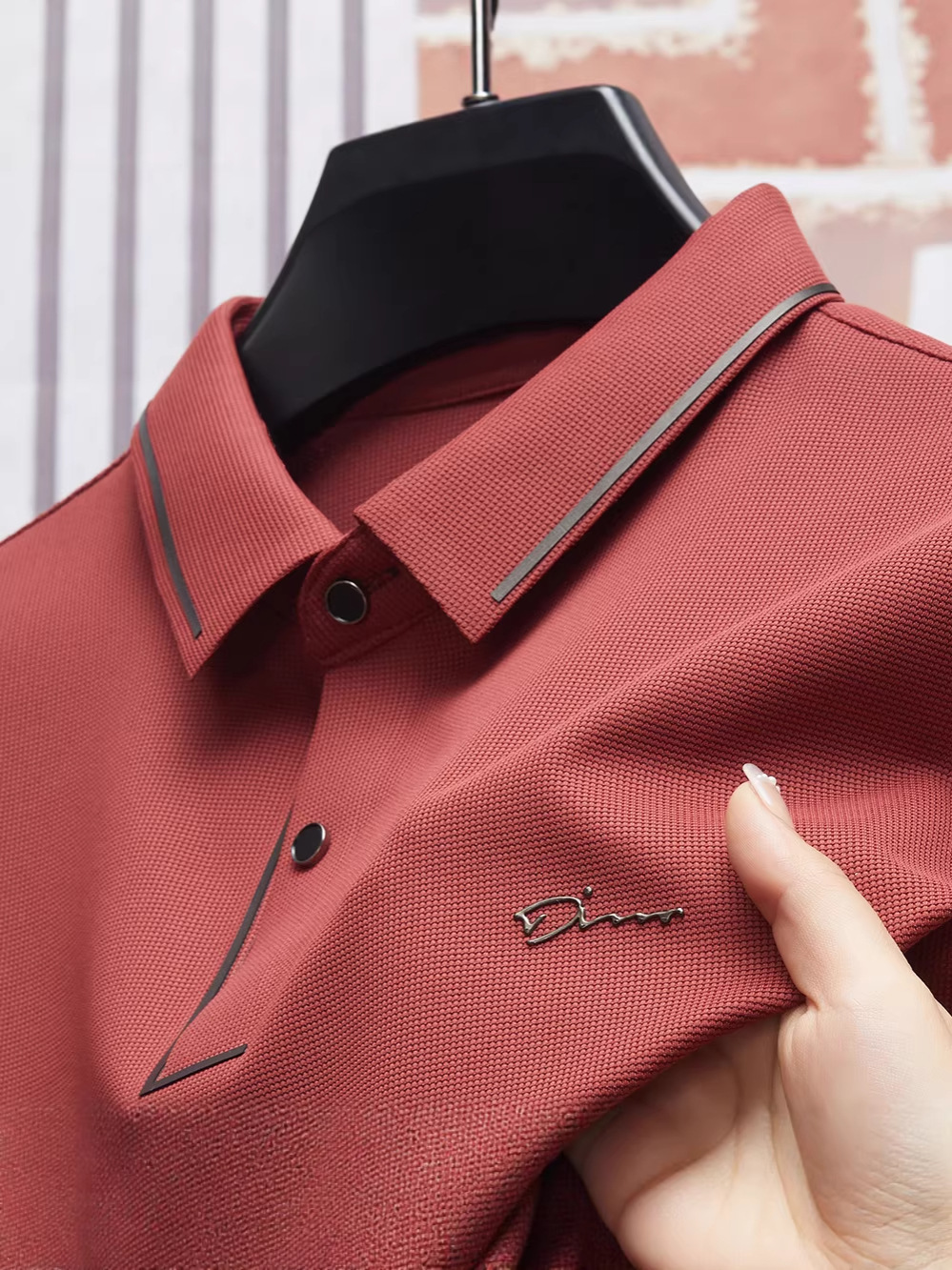 Men's Short-Sleeved T-Shirt Polo Shirt Summer Thin Anti-Wrinkle No-Iron Seamless T-Shirt Cross-Border Middle-Aged Dad's Top