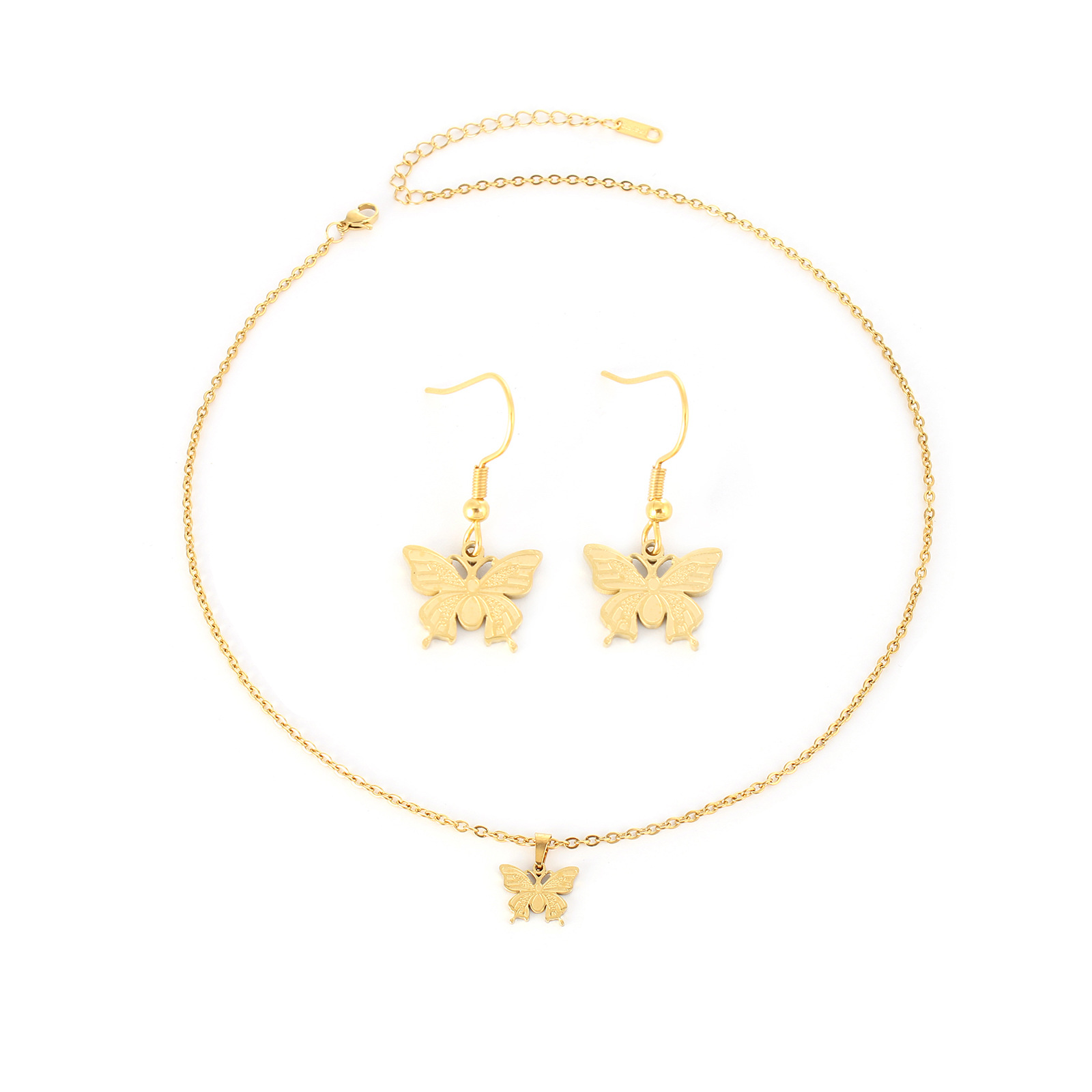 Fashion Butterfly Stainless Steel Plating Pendant Necklace