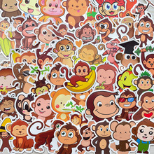 50張卡通猴子可愛兒童文具筆記本水杯電腦行李箱防水裝飾塗鴉貼紙