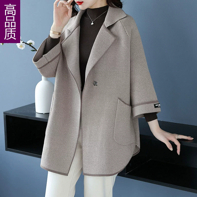 Весенняя модная свободная вязаная куртка большого размера для мам, новый женский кардиган среднего и пожилого возраста, 40-50 лет 60