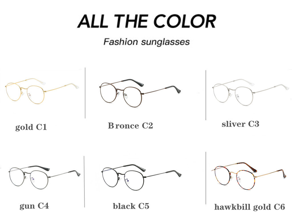 Simple Style Solid Color Ac Round Frame Full Frame Optical Glasses display picture 4