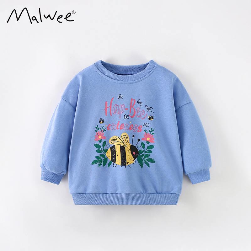 Malwee Child Sweater Otoño nuevo pullover guapo estampado cuello redondo Europa y América niños y medianos chaqueta casual