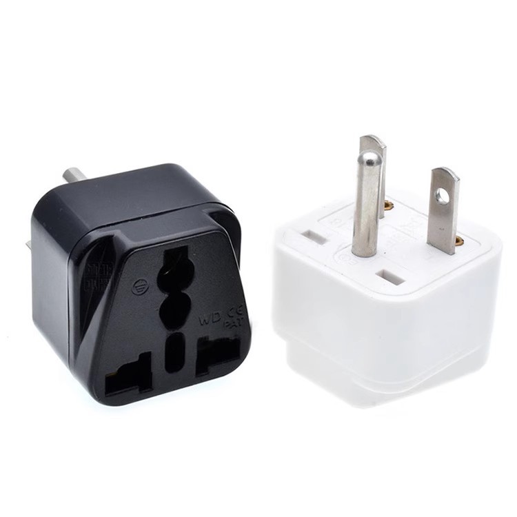 美标转换插头万能插孔 旅行转换器美式一圆两横插头WD-18白色