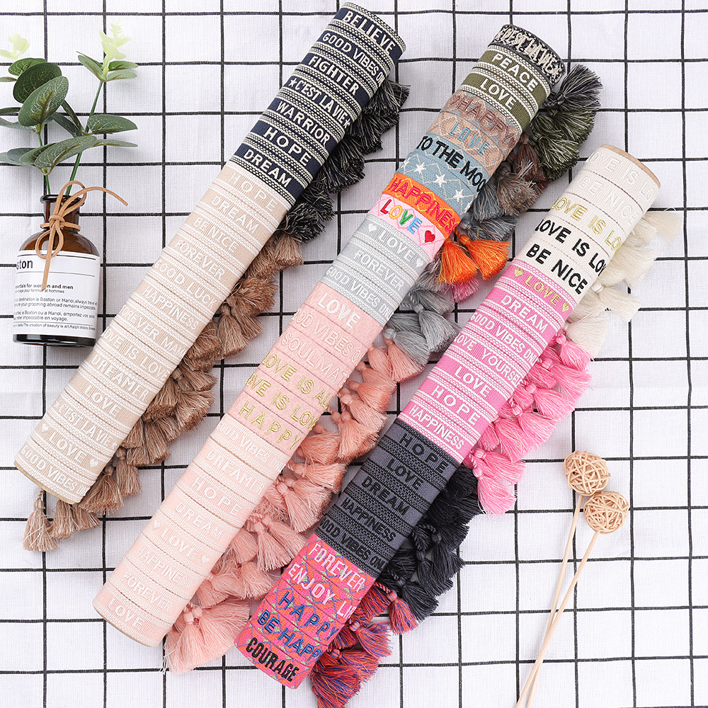 Polyester Material Letter, Heart Shape, Flower Pattern Casual Letter Heart Shape Flower Polyester Wholesale Drawstring Bracelets