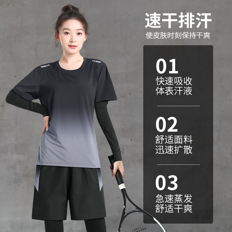 Trajes deportivos de bádminton de primavera de mujeres nuevos trajes de yoga de acondicionamiento físico de manga larga ropa de entrenamiento de tenis