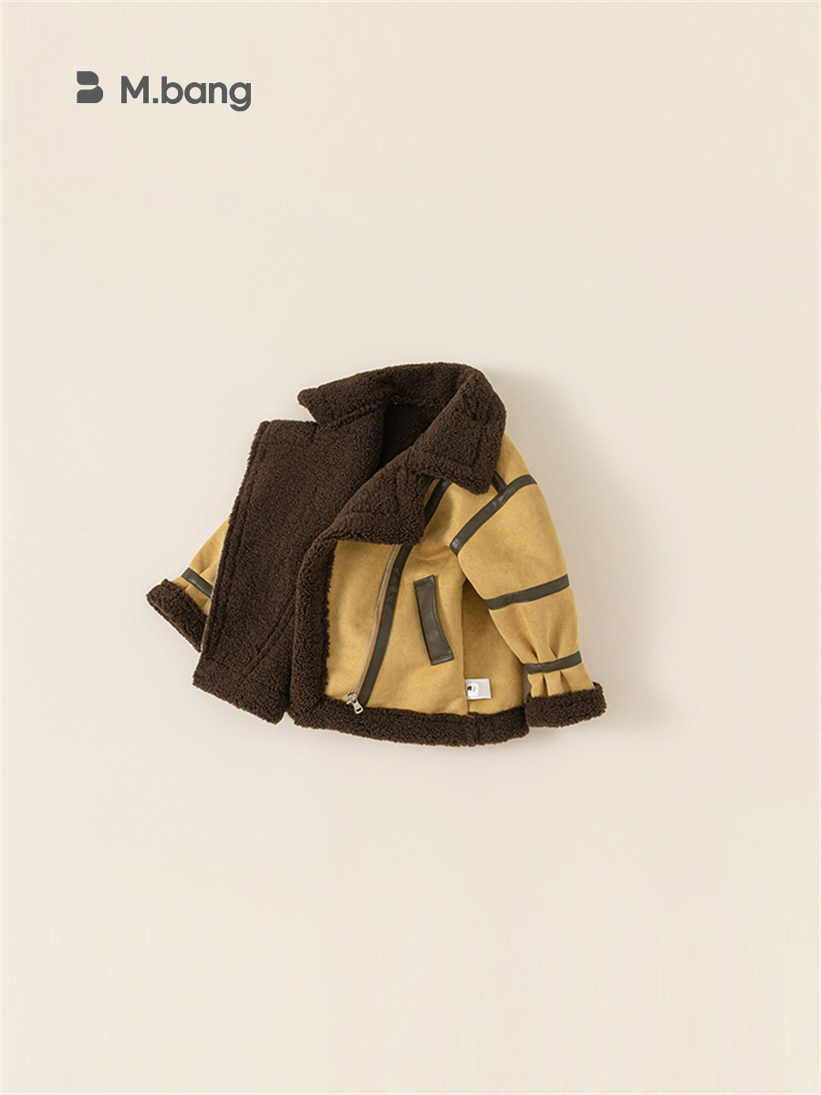 Babycity capa de invierno ropa los niños la motocicleta ropa estilo occidental nueva chaqueta espesada DY83009