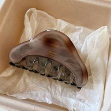 早秋复古拼色醋酸抓夹女气质百搭款后脑勺盘发夹高质量鲨鱼夹头饰