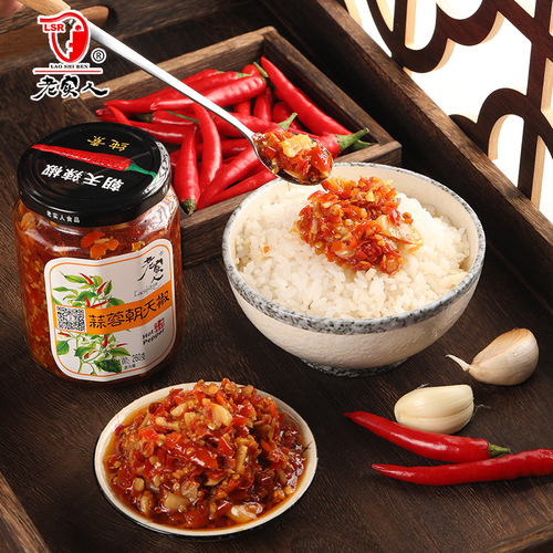Fengcheng Laoshiren Garlic-Chili Pepper Super-Hot Seasoning Box from Jiangxi Specialty—Perfect Side Dish for Rice, Spicy Chili Sauce, and Flavorful Noodle Dip