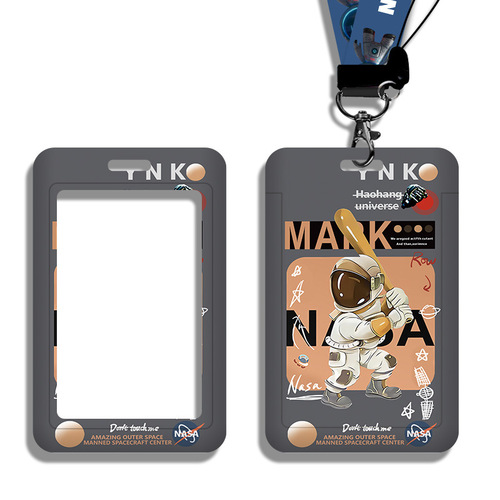 Cute student cute card holder campus card ID holder bus subway work permit meal card factory brand cartoon astronaut