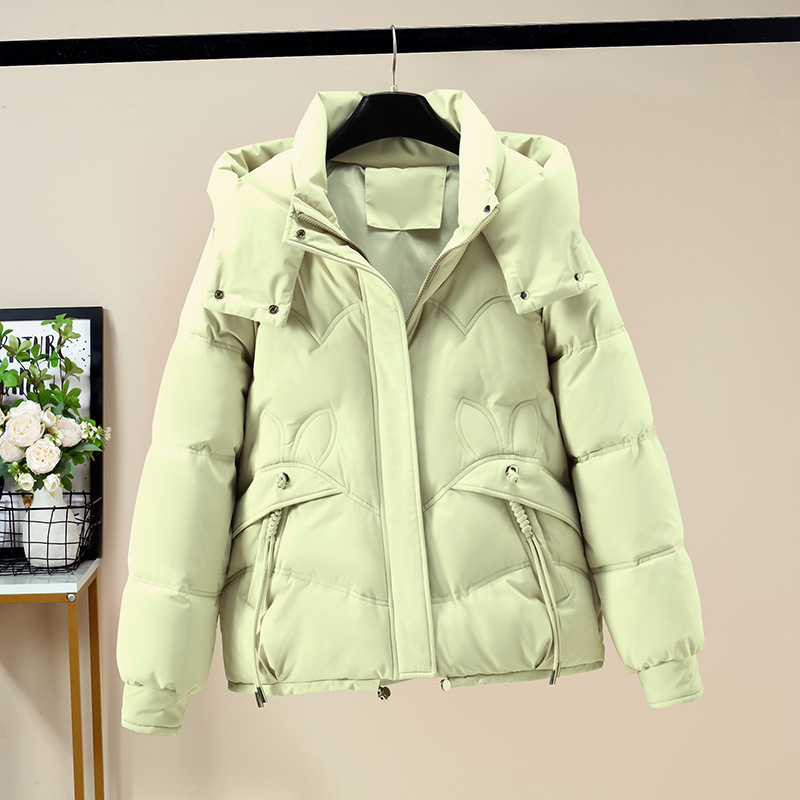 2024 invierno nuevo estilo europeo chaqueta de algodón de pluma de moda mujer con sombrero de diseño de algodón chaqueta de algodón corta de moda image 8