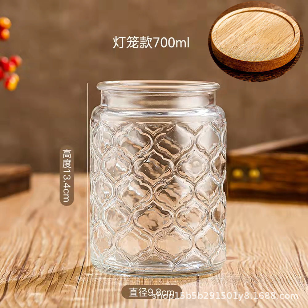 Chino retro Begonia flor vidrio sellado tarro caramelo snack tarro de almacenamiento frutos secos tuerca de almacenamiento tarro