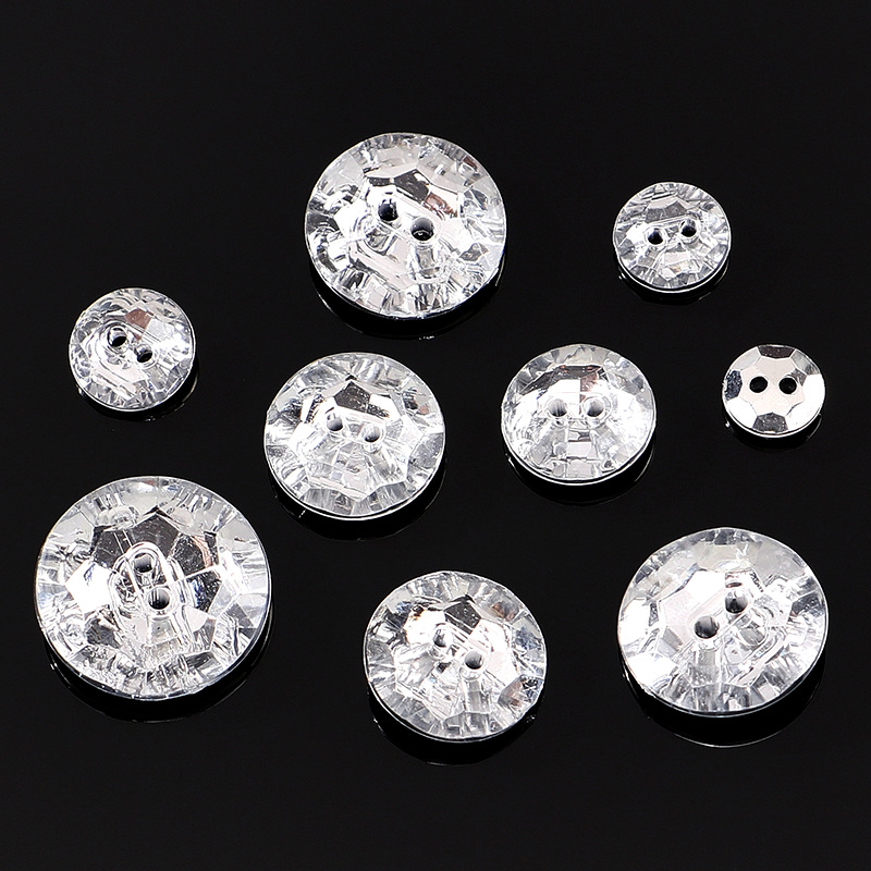 厂家现货直销电镀银底亚克力钮扣装饰扣手缝扣机打纽扣窗帘沙发扣
