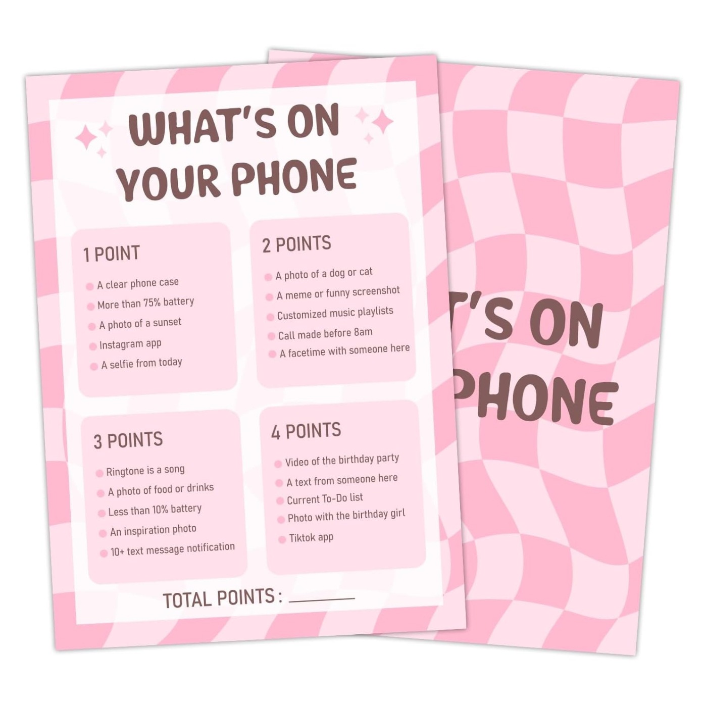 亚马逊热销粉色生日派对游戏卡生日派对礼品活动过夜派对装饰用品