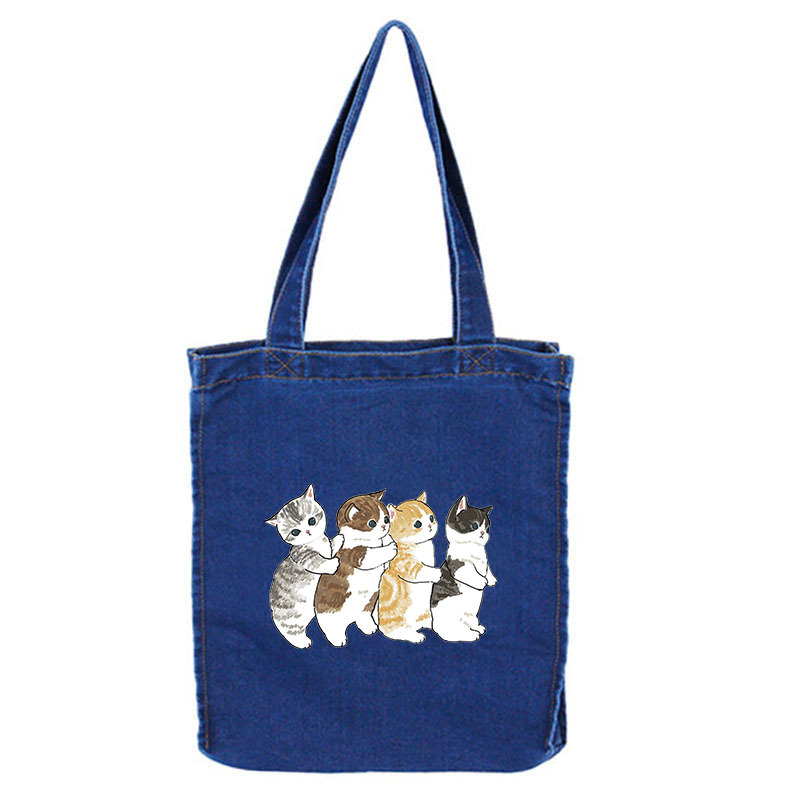 Bolso de mujer nueva versión coreana del bolso de mujer Mori japonés lavado de literatura y arte vaquero bolso de hombro bolso de lona de gran capacidad