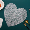 Fashionable decorations heart shaped PVC, table mat, new collection, light luxury style