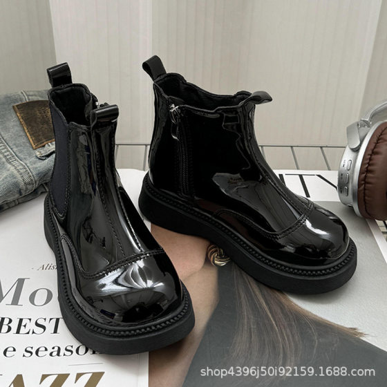 Children's Martin Boots Women's Autumn and Winter Single Boots Casual Boys' Baby Short Boots Girls Patent Leather Boots 2024 New