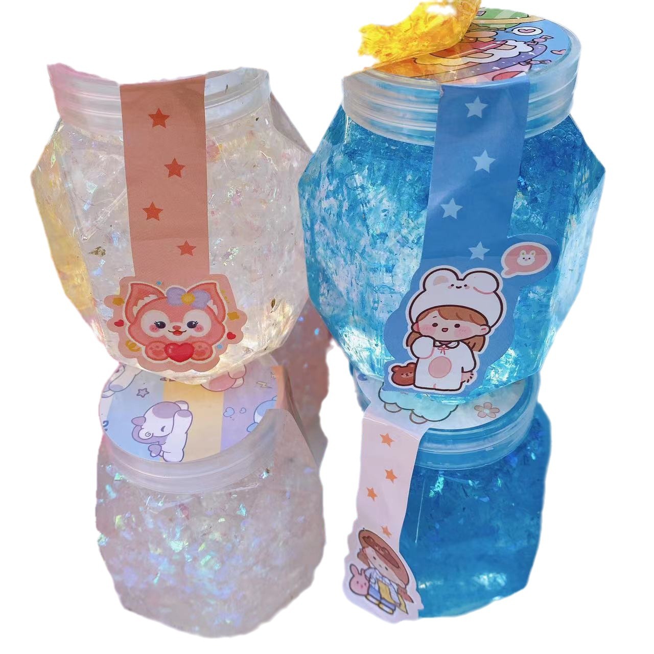 Juguetes para niños barro de color barro de cristal goma espumante alta permeabilidad color brillante barro hexagonal DIY descomprimido 2 yuanes al por mayor