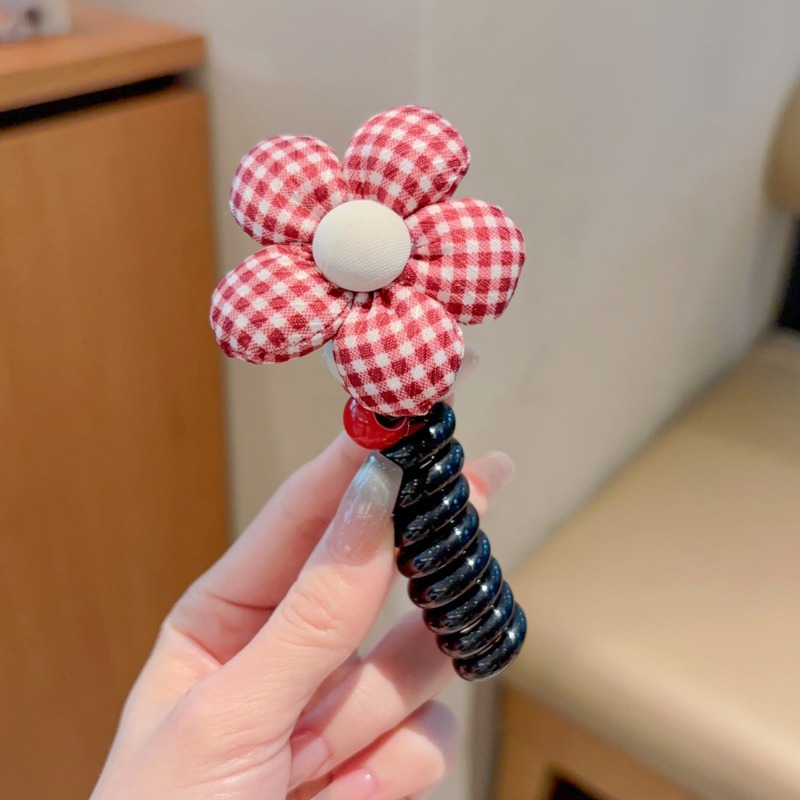 Anchor coreano arco de sangarra punto ondulado línea telefónica anillo de cabello para niños de alto nivel no lastimar el cabello burbuja de cola de caballo trenza