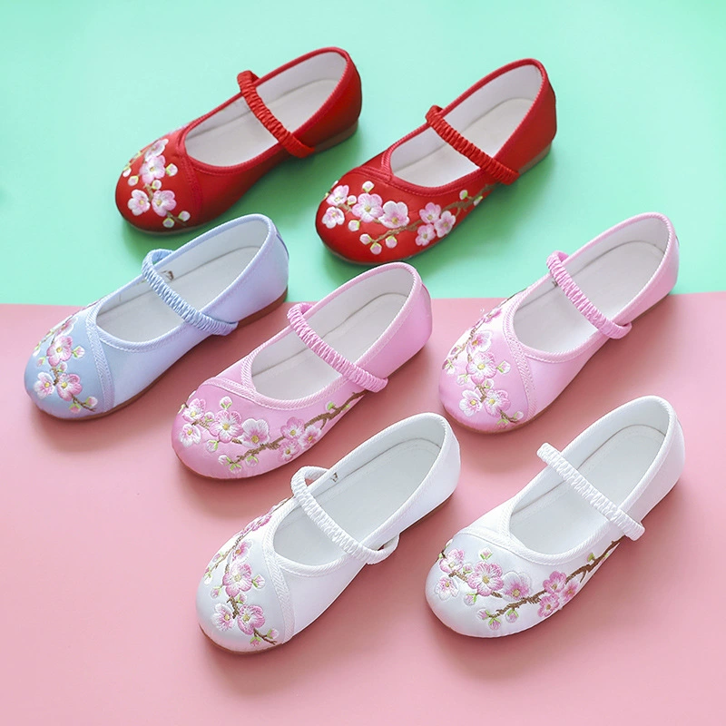 Hanfu обувь для девочек костюмы детские вышитые туфли древний стиль