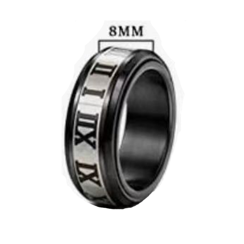 Fashion Round Titanium Steel Plating Rings 1 Piece