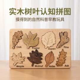 字母拼图数字手抓板儿童早教玩具英文配对立体拼板批木制手抓板