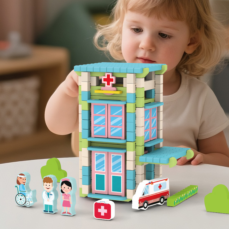 Bloques de construcción de espiga y espiga de Luban para niños, educación temprana, inteligencia, construcción práctica, casa de arquitecto, cabaña, juguetes de bricolaje para padres e hijos image 17
