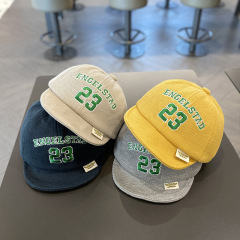 Korean style solid color letter logo children's soft-brimmed duck cap versatile children's baby hip-hop hat sun visor baseball cap