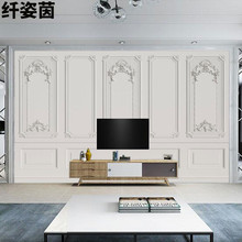 电视背景墙壁纸客厅欧式5d简约自带边框现代装饰壁画8d影视墙纸布