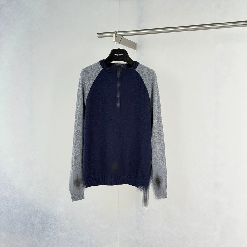 CH correct version high-quality color-block raglan sleeve Henley knit sweater, a versatile knit sweater for both men and women