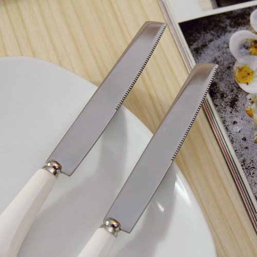 zakka Nordic creative stainless steel knife, fork, soup spoon, western tableware set creative gift cute wholesale