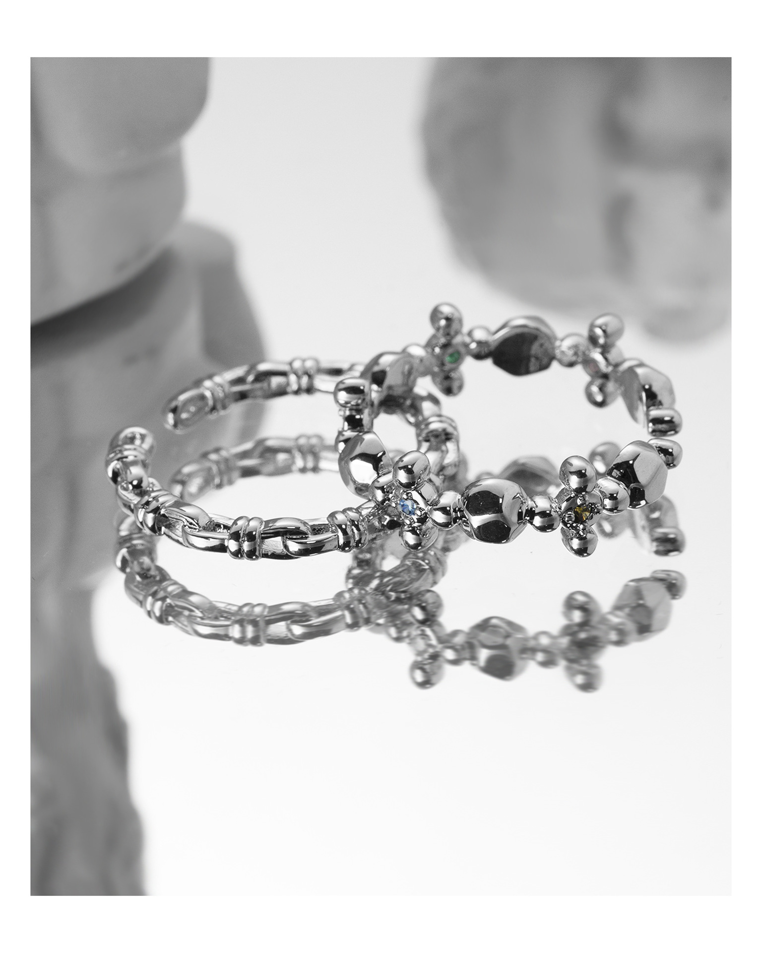 Simple Style Geometric Copper Plating Zircon Open Ring