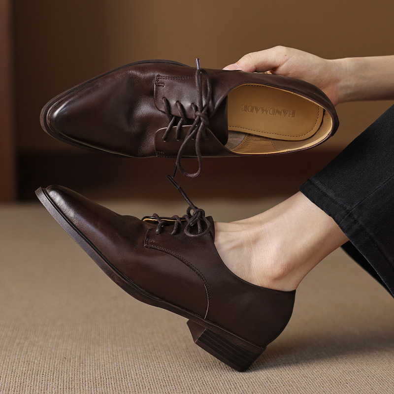 靴 chiyo CHIKO Chrystal Pointy Toe Block Heels Oxfords Shoes