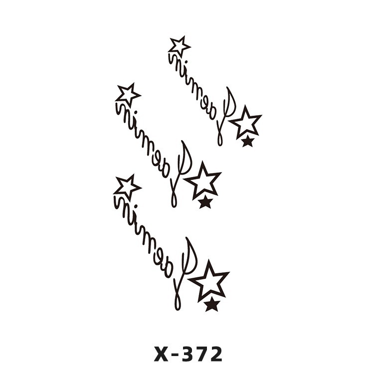 Arco de flor pequeña pegatinas de tatuaje fresco 3D dibujos animados transfronterizo Henna rosa impermeable texto en inglés pegatinas de tatuaje