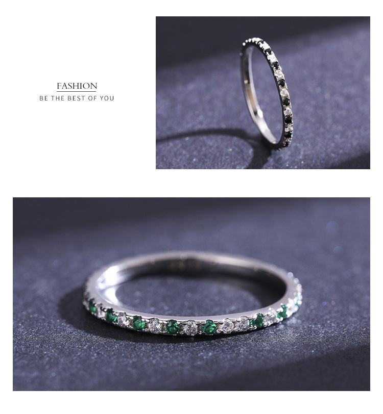Fashion Round Silver Plating Inlay Zircon Rings 1 Piece display picture 1