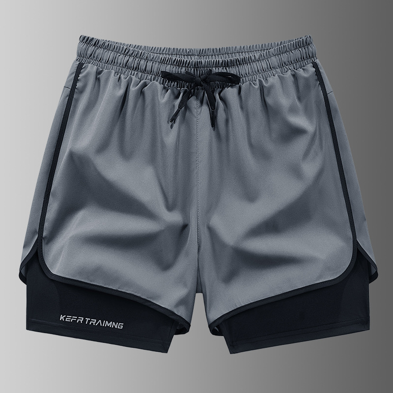 Quick-Drying Sports Shorts Men's Summer Track and Field Marathon Running Fitness Three-Point Pants Fake Two-Piece Anti-Exposure Training Pants Quick-Drying Sports Shorts Men's Summer Track and Field Marathon Running Fitness Three-Point Pants Fake Two-Piece Anti-Exposure Training Pants