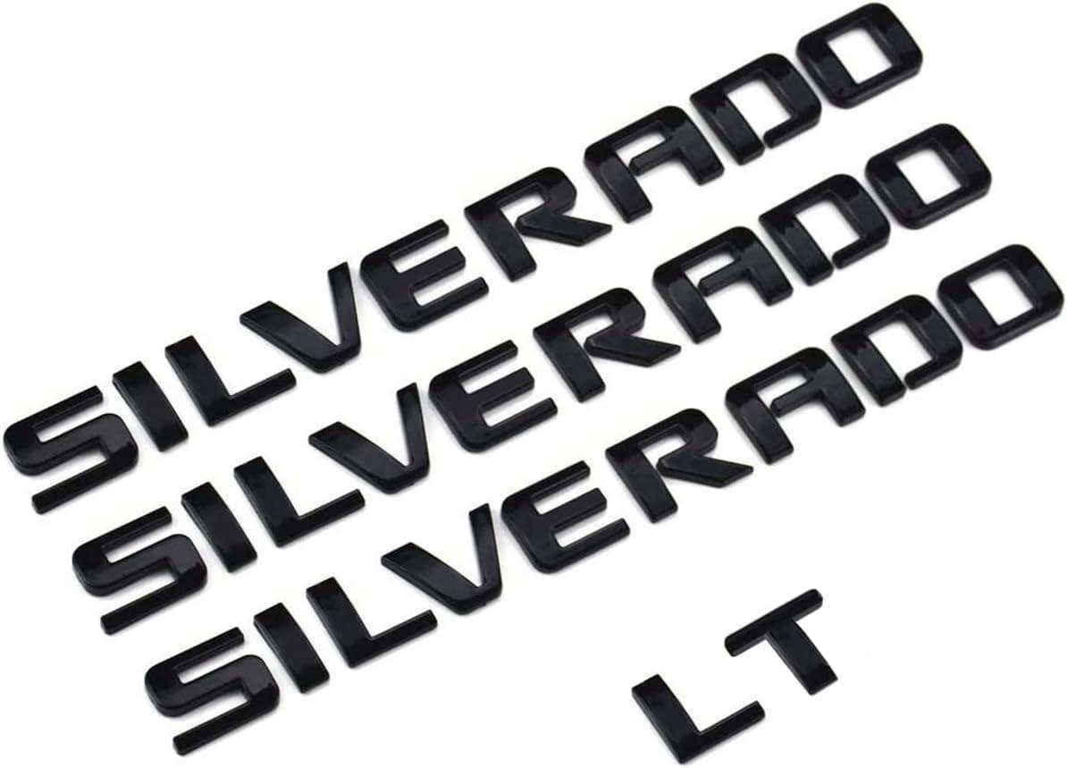 Suitable for Chevrolet Silverado Lt 4-Piece Car Logo Abs Modified Labeling Door Logo Tail Box Logo