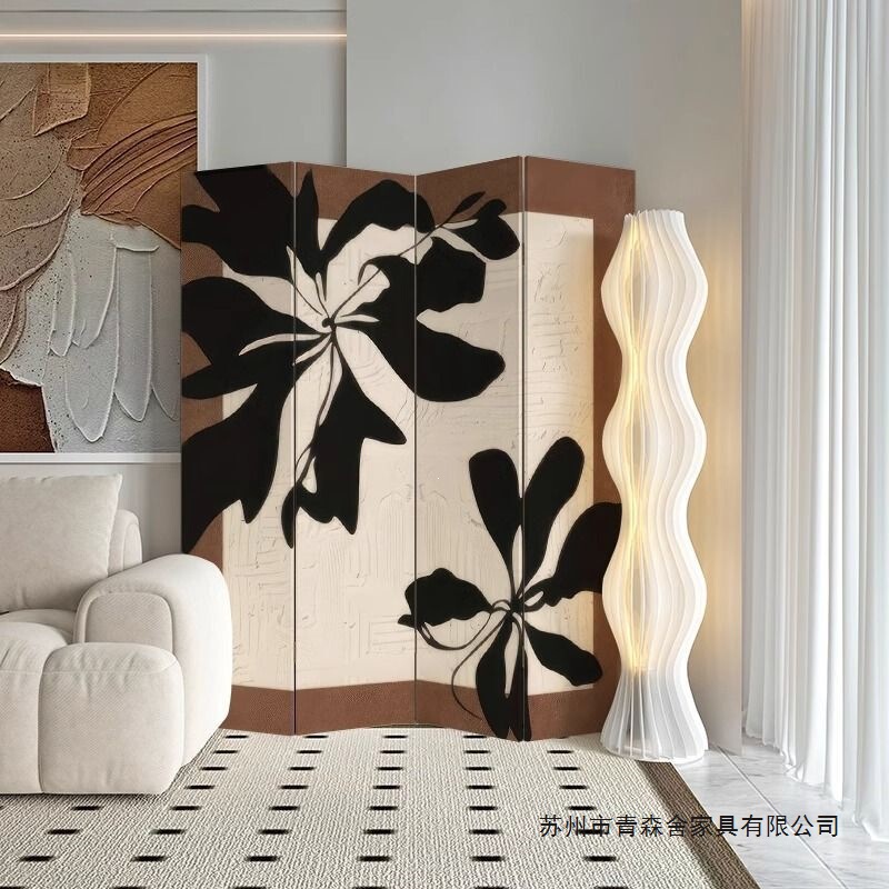 French-style vintage abstract screen partition, foldable and movable, for bedroom room partition, home living room sofa background wall