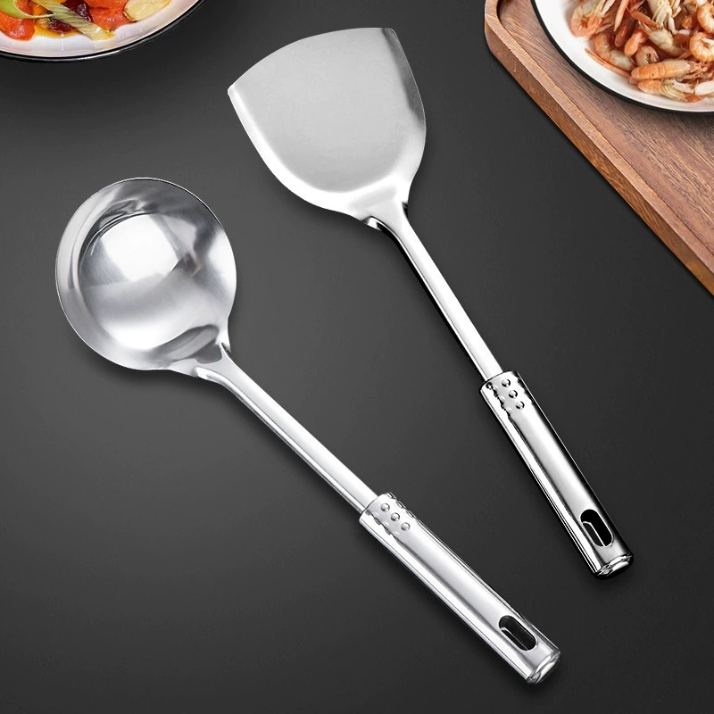 Бытовая лопатка с длинной ручкой, ложка из нержавеющей стали, кухонная утварь, ложка для супа, ложка для каши, ложка для горячего горшка, бытовая кухонная лопатка для жарки, кухонная лопатка для приготовления пищи