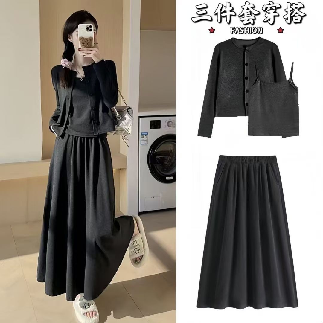 Autumn And Winter Women's Three-piece Set: 2026 Korean-style Elegant...