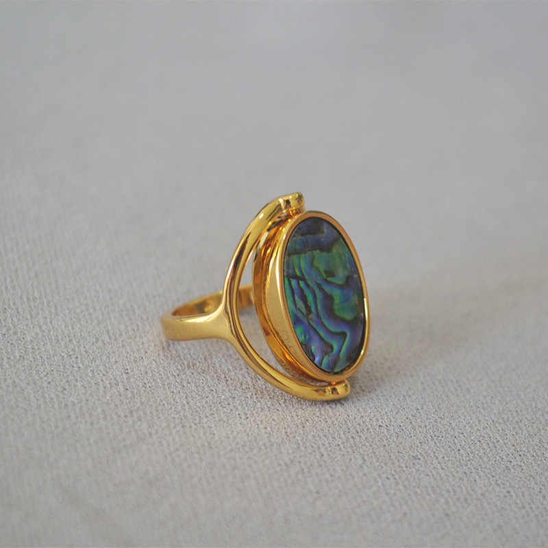 Mother Shell, Copper, Abalone Shell Material Vintage Style Geometric Color Block Mother Shell Copper Abalone Shell Plating Gold Plated Rings